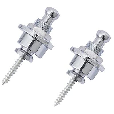 Musiclily Stijl Ronde Hoofd Strap Locks Riembevestiging voor Gitaar en Bass, Chroom (Set van 2) Musiclily Stijl Ronde Hoofd Strap Locks Riembevestiging voor Gitaar en Bass, Chroom (Set van 2)