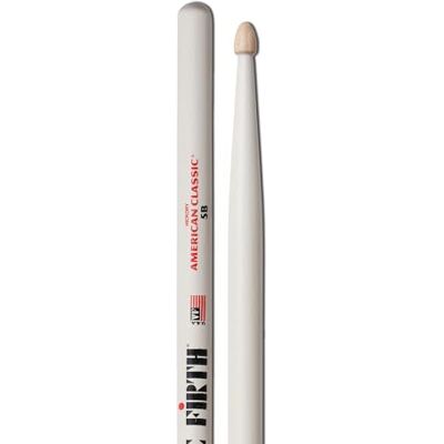 Vic Firth American Classic 5BW Drumstokken, Amerikaanse hickory, houten punt, wit Vic Firth American Classic 5BW Drumstokken, Amerikaanse hickory, houten punt, wit