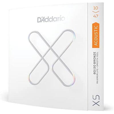 D'Addario XSABR1047 6-snaren voor akoestische gitaar, bronskleurige coating XS 80/20, zeer licht, 10-47 D'Addario XSABR1047 6-snaren voor akoestische gitaar, bronskleurige coating XS 80/20, zeer licht, 10-47