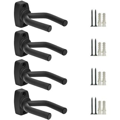 Cc Wandhaken voor akoestische gitaar, ukelele, bas, mandoline en banjo, zwart, 4 stuks Cc Wandhaken voor akoestische gitaar, ukelele, bas, mandoline en banjo, zwart, 4 stuks