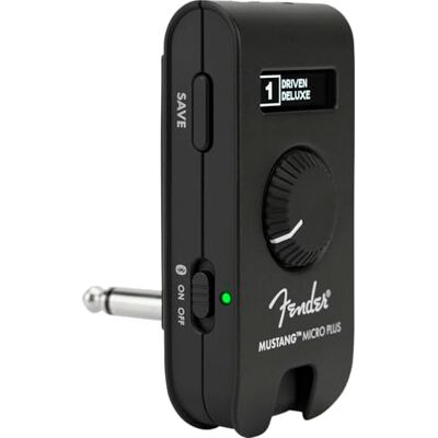 Fender Mustang Micro Plus Ultieme persoonlijke gitaarversterker met Stille aandrijfversterker, 25 ampèremodellen, 25 effecten, 100 presets, geïntegreerde tuner, USB-opname Fender Mustang Micro Plus Ultieme persoonlijke gitaarversterker met Stille aandrijfversterker, 25 ampèremodellen, 25 effecten, 100 presets, geïntegreerde tuner, USB-opname