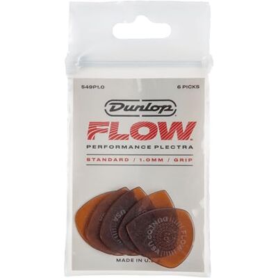 Dunlop 549P100 plectrums Flow Standard Grip 1,00 mm, 6 stuks Dunlop 549P100 plectrums Flow Standard Grip 1,00 mm, 6 stuks
