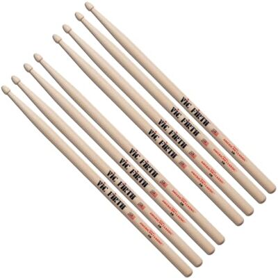 Vic Firth American Hickory Classic serie drumsticks 5B houten punt 4 paar P5B.3-5B.1 Vic Firth American Hickory Classic serie drumsticks 5B houten punt 4 paar P5B.3-5B.1
