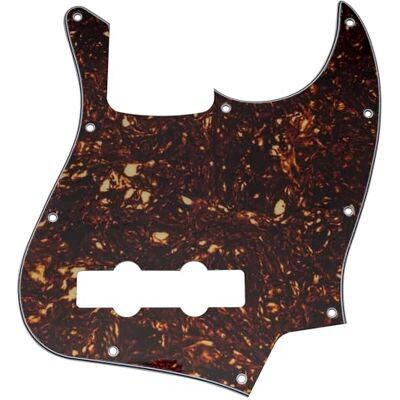 Musiclily Pro 10 gaten Pickguard JB bas voor Fender US/Mexico Made Standard Jazz Bass, 4-laags schildpad, bruin Musiclily Pro 10 gaten Pickguard JB bas voor Fender US/Mexico Made Standard Jazz Bass, 4-laags schildpad, bruin