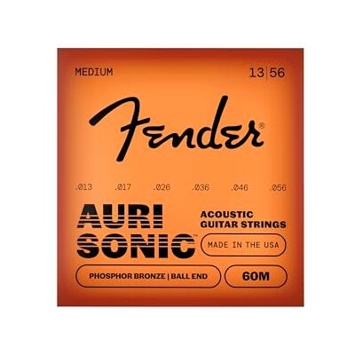 Fender 6 stuks fosforbrons akoestische gitaarsnaren 60 m .013-.056 Gauges Fender 6 stuks fosforbrons akoestische gitaarsnaren 60 m .013-.056 Gauges