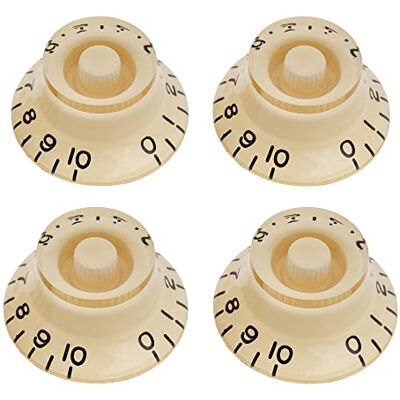 Musiclily Pro Inch Fijne 24-Spline Bell Potentiometer Knopen Volumeregelaar Tonaliteit Top Hat Bell Knobs voor USA Elektrische Gitaar LP SG Style, Crème (Set van 4) Musiclily Pro Inch Fijne 24-Spline Bell Potentiometer Knopen Volumeregelaar Tonaliteit Top Hat Bell Knobs voor USA Elektrische Gitaar LP SG Style, Crème (Set van 4)