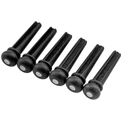 Musiclily Pro ebbenhout split pin voor akoestische gitaar, zwarte behuizing met 3 mm stip, witte schaal (6 stuks) Musiclily Pro ebbenhout split pin voor akoestische gitaar, zwarte behuizing met 3 mm stip, witte schaal (6 stuks)