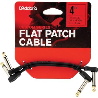 Waves D'Addario 4 inch platte kabel, rechthoekig, dubbele PK Waves D'Addario 4 inch platte kabel, rechthoekig, dubbele PK