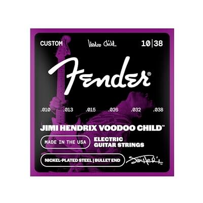 Fender ® »Jimi Hendrix™ Voodoo Child™ Bullet End Electric« Snaren voor elektrische gitaar vernikkeld staal 010/038 Fender ® »Jimi Hendrix™ Voodoo Child™ Bullet End Electric« Snaren voor elektrische gitaar vernikkeld staal 010/038