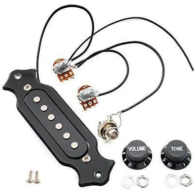 Musiclily Basic Micro Rosace enkele spoeling voorbedraad elektronisch zwart Voor gitaar met 6 snaren Musiclily Basic Micro Rosace enkele spoeling voorbedraad elektronisch zwart Voor gitaar met 6 snaren