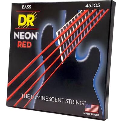 DR Strings NRB-45 lage snaren, neonrood (45-105) DR Strings NRB-45 lage snaren, neonrood (45-105)