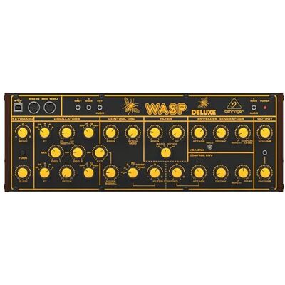 Behringer Wasp Deluxe analoge synthesizer met twee oscillatoren, multimode-filters, 16 stemmen en eurorack-formaat Behringer Wasp Deluxe analoge synthesizer met twee oscillatoren, multimode-filters, 16 stemmen en eurorack-formaat