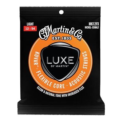 Martin Luxe Kovar flexibele akoestische snaren voor helder geluid en betere speelbaarheid, 6 snaren, licht, 12-54 Martin Luxe Kovar flexibele akoestische snaren voor helder geluid en betere speelbaarheid, 6 snaren, licht, 12-54