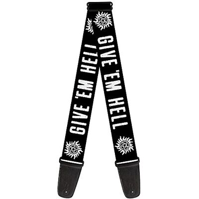 Buckle-Down Winchester Pentagram Give EM lichte gitaarband (breedte 5 cm, lengte 74-137 cm, zwart/wit, Meerkleurig 2" Wide - 29-54" Length Buckle-Down Winchester Pentagram Give EM lichte gitaarband (breedte 5 cm, lengte 74-137 cm, zwart/wit, Meerkleurig 2" Wide - 29-54" Length