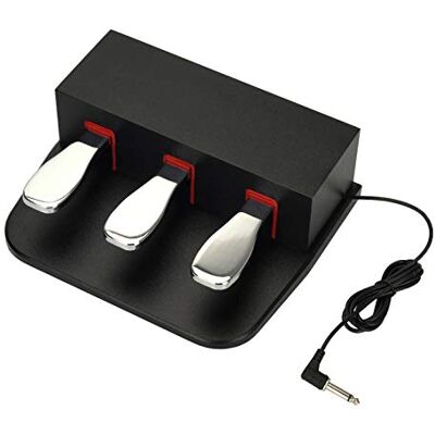 ATNEDCVH Sustain-pedaal voor piano met 3 dempingspedalen, 6,35 mm, universele stekker voor elektronische toetsenborden en digitale piano's, elektrische piano, MIDI-toetsenborden, synthesizer (zwart) ATNEDCVH Sustain-pedaal voor piano met 3 dempingspedalen, 6,35 mm, universele stekker voor elektronische toetsenborden en digitale piano's, elektrische piano, MIDI-toetsenborden, synthesizer (zwart)