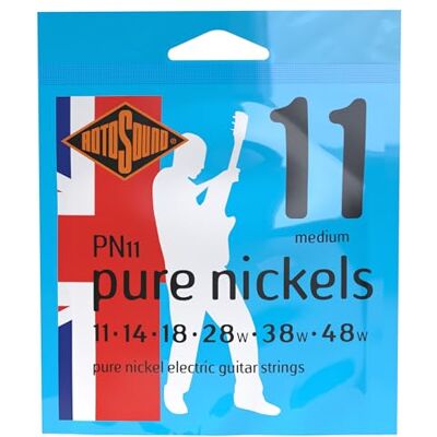 Rotosound Elektrische gitaarsnaren PURE NICKELS 6-snaren PN11 Medium 11-48 Rotosound Elektrische gitaarsnaren PURE NICKELS 6-snaren PN11 Medium 11-48