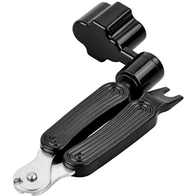 Vesaneae 3-in-1 gitaarsnaarhaspel en snijder, multifunctioneel brugspeld snijgereedschap zwarte snaarhaspel tang voor ukelele mandoline Vesaneae 3-in-1 gitaarsnaarhaspel en snijder, multifunctioneel brugspeld snijgereedschap zwarte snaarhaspel tang voor ukelele mandoline
