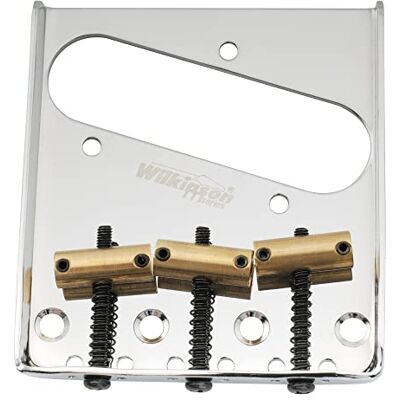 Musiclily Wilkinson M-serie 54 mm (2-1/8 inch) snaarafstand, vaste vintage ezel met 3 leggen, vat van messing, stalen plaat voor elektrische gitaar, tele, chroom Musiclily Wilkinson M-serie 54 mm (2-1/8 inch) snaarafstand, vaste vintage ezel met 3 leggen, vat van messing, stalen plaat voor elektrische gitaar, tele, chroom