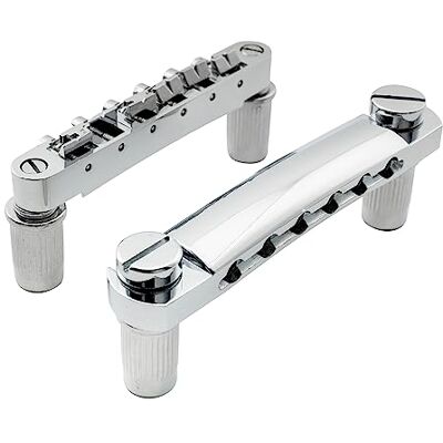 Musiclily Basic 52 mm (2-3/64 inch) 52,5 mm (2-1/16 inch) brug en staartstuk ABR-1 stijl Tune-o-Matic voor elektrische gitaar Les Paul stijl, chroom 52 mm/52,5 mm, voor Epi LP elektrische gitaar Musiclily Basic 52 mm (2-3/64 inch) 52,5 mm (2-1/16 inch) brug en staartstuk ABR-1 stijl Tune-o-Matic voor elektrische gitaar Les Paul stijl, chroom 52 mm/52,5 mm, voor Epi LP elektrische gitaar