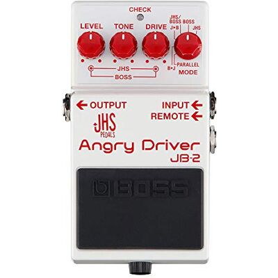 Boss JB-2 Angry Driver Combineert de stemmen van de BD-2 Blues Driver van en Angry Charlie van JHS pedalen Boss JB-2 Angry Driver Combineert de stemmen van de BD-2 Blues Driver van en Angry Charlie van JHS pedalen