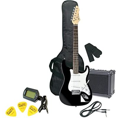 GEWA Elektrische gitaar, Gitaar Pack RC-100 Black Set, massief linden body, esdoorn handvat, pakka houten toets, draagtas en accessoires voor een perfecte start! GEWA Elektrische gitaar, Gitaar Pack RC-100 Black Set, massief linden body, esdoorn handvat, pakka houten toets, draagtas en accessoires voor een perfecte start!