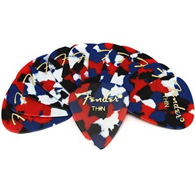 Fender 351 Classic Celluloid Picks 12 stuks (confetti) Thin, 12 stuks Fender 351 Classic Celluloid Picks 12 stuks (confetti) Thin, 12 stuks