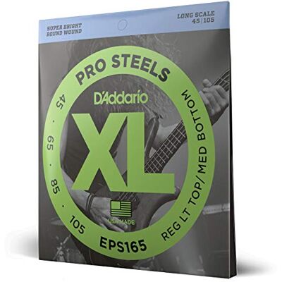D'Addario ProSteels EPS165 Custom Light lange bassnaren, 45-105 D'Addario ProSteels EPS165 Custom Light lange bassnaren, 45-105