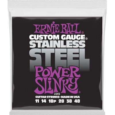 Ernie Ball Power Slinky roestvrij staal Wound elektrische gitaarsnaren 11-48 gauge Ernie Ball Power Slinky roestvrij staal Wound elektrische gitaarsnaren 11-48 gauge