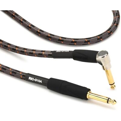 Roland Gold Series instrumentenkabel haaks/recht jack 1/4 inch 3 m Roland Gold Series instrumentenkabel haaks/recht jack 1/4 inch 3 m