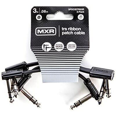 MXR JIM DUNLOP Ribbon TRS patchkabel 3 inch 7,6 cm rechte hoek 1/4 inch (3PDCISTR03R) 3 stuks MXR JIM DUNLOP Ribbon TRS patchkabel 3 inch 7,6 cm rechte hoek 1/4 inch (3PDCISTR03R) 3 stuks