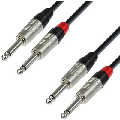 Adam Hall K4TPP0600 Serie 4 Star audiokabel REAN 2 x 6,35 mm jack mono op 2 x 6,35 mm jack mono 6 m Adam Hall K4TPP0600 Serie 4 Star audiokabel REAN 2 x 6,35 mm jack mono op 2 x 6,35 mm jack mono 6 m
