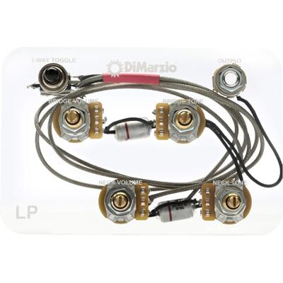 DiMarzio GW2101 Les Paul® Harness rechte tuimelschakelaar en lange steel pot 500k DiMarzio GW2101 Les Paul® Harness rechte tuimelschakelaar en lange steel pot 500k