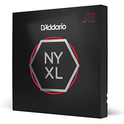 D'Addario NYXL NYXL55110 NYXL gitaarsnaren, robuust, stabiel stemmen, verbeterde reactie, voor 4-snarige bas, zware gewichten, 55-110, lange snaren D'Addario NYXL NYXL55110 NYXL gitaarsnaren, robuust, stabiel stemmen, verbeterde reactie, voor 4-snarige bas, zware gewichten, 55-110, lange snaren