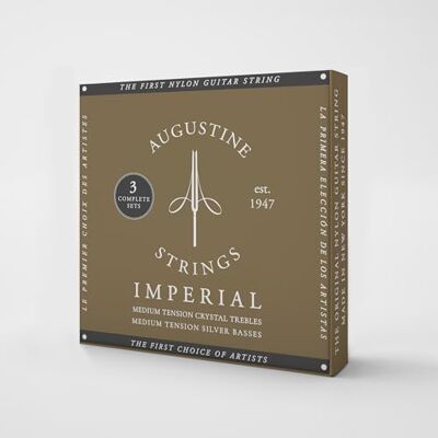 Augustine Imperial Red klassieke gitaarsnaren, 3 stuks, medium/medium Augustine Imperial Red klassieke gitaarsnaren, 3 stuks, medium/medium