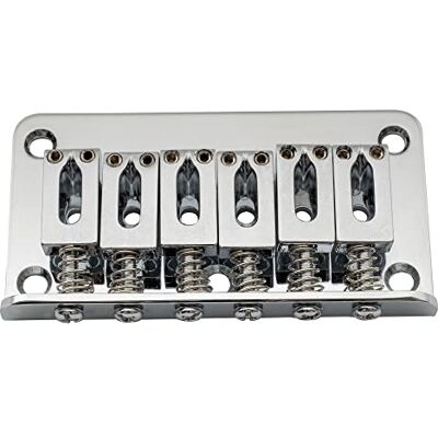 Musiclily Basic 52,5 mm (2-1/16 inch) snaarafstand, ezel bevestigd, 6 snaren, niet Tremolo Bridge Dual Load voor elektrische gitaar, Strat Tele Style, chroom 5,1-0,2 cm, voor Fender Strat Tele Style 6-snarige elektrische gitaar Musiclily Basic 52,5 mm (2-1/16 inch) snaarafstand, ezel bevestigd, 6 snaren, niet Tremolo Bridge Dual Load voor elektrische gitaar, Strat Tele Style, chroom 5,1-0,2 cm, voor Fender Strat Tele Style 6-snarige elektrische gitaar