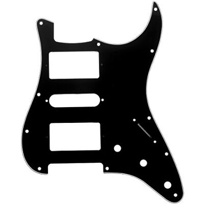 Musiclily Pro 11 gaten HSH Pickguard gitaar voor VS/Mexico Fender Standard Stratocaster ST in moderne stijl, 3-laags, zwart Musiclily Pro 11 gaten HSH Pickguard gitaar voor VS/Mexico Fender Standard Stratocaster ST in moderne stijl, 3-laags, zwart
