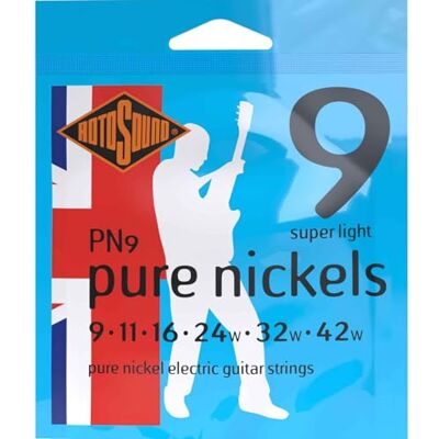 Rotosound Elektrische gitaarsnaren PURE NICKELS 6-snaren PN9 Super Light 9-42 Rotosound Elektrische gitaarsnaren PURE NICKELS 6-snaren PN9 Super Light 9-42