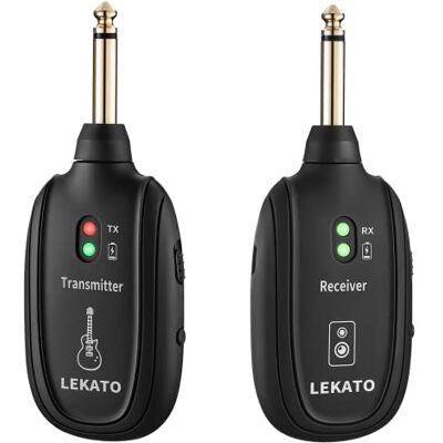LEKATO draadloze ontvanger voor gitaar en bas met 4 kanalen LEKATO draadloze ontvanger voor gitaar en bas met 4 kanalen