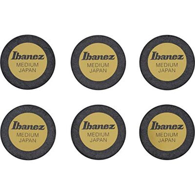 Ibanez PPA1M-BK plectrums, rond, 0,75 mm, zwart, 6 stuks Ibanez PPA1M-BK plectrums, rond, 0,75 mm, zwart, 6 stuks