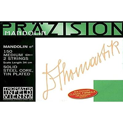Thomastik-Infeld Thomastik Single snaar D 152soft (1 paar) gepolijst chroomstalen band voor mandoline precisie set 154 zacht Thomastik-Infeld Thomastik Single snaar D 152soft (1 paar) gepolijst chroomstalen band voor mandoline precisie set 154 zacht
