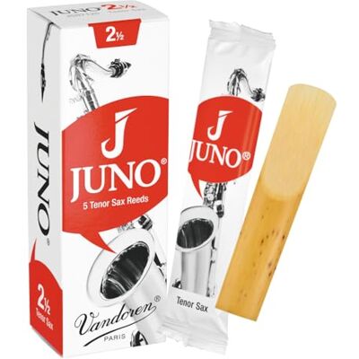 Vandoren Juno Box met 5 bladen voor tenorsaxofoon, sterkte 2,5 Vandoren Juno Box met 5 bladen voor tenorsaxofoon, sterkte 2,5