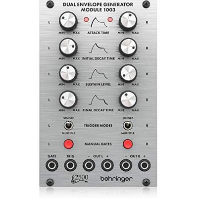 Behringer DUAL ENVELOPE GENERATOR MODULE 1003 generatiemodule met dubbele envelop, analoog, serie 2500 voor Eurorack Behringer DUAL ENVELOPE GENERATOR MODULE 1003 generatiemodule met dubbele envelop, analoog, serie 2500 voor Eurorack