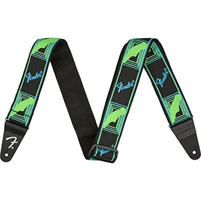 Fender ® Neon monogram riem, groen/blauw, maat L Fender ® Neon monogram riem, groen/blauw, maat L
