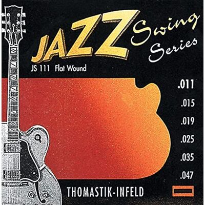 Thomastik-Infeld Thomastik Snaren Elektrische gitaar Jazz Swing Series Nikkel Flat Wound spel JS111 Light .011-.047w Thomastik-Infeld Thomastik Snaren Elektrische gitaar Jazz Swing Series Nikkel Flat Wound spel JS111 Light .011-.047w