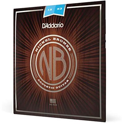 D'Addario NB1253 akoestische gitaarsnaren, folk gitaarsnaar, akoestische gitaarsnaar, nikkel, brons, licht, 12-53 D'Addario NB1253 akoestische gitaarsnaren, folk gitaarsnaar, akoestische gitaarsnaar, nikkel, brons, licht, 12-53