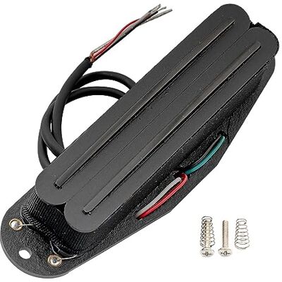 Musiclily Artec SBA73 Alnico 5 dubbele rails, warme micro-humbucker in elke positie, 12 K, voor elektrische gitaar, strat-stijl, zwart Musiclily Artec SBA73 Alnico 5 dubbele rails, warme micro-humbucker in elke positie, 12 K, voor elektrische gitaar, strat-stijl, zwart