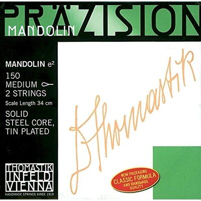 Thomastik-Infeld Thomastik Zwaar 152 Re touw (1 paar) van gepolijst staal met platte hoofdband voor Mandolina-precisie/precisiespel 154 zwaar Thomastik-Infeld Thomastik Zwaar 152 Re touw (1 paar) van gepolijst staal met platte hoofdband voor Mandolina-precisie/precisiespel 154 zwaar