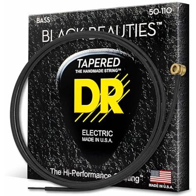 DR Strings Black Beauties Bass Taper Heavy K3-coating, duurzaam, corrosiebescherming, krachtig geluid, gemaakt in de VS DR Strings Black Beauties Bass Taper Heavy K3-coating, duurzaam, corrosiebescherming, krachtig geluid, gemaakt in de VS
