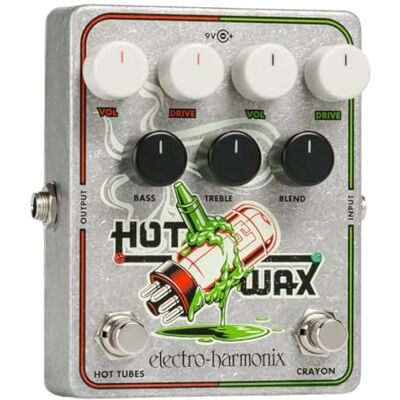 electro-harmonix Hot Wax Dubbel overdrive-pedaal zilver electro-harmonix Hot Wax Dubbel overdrive-pedaal zilver