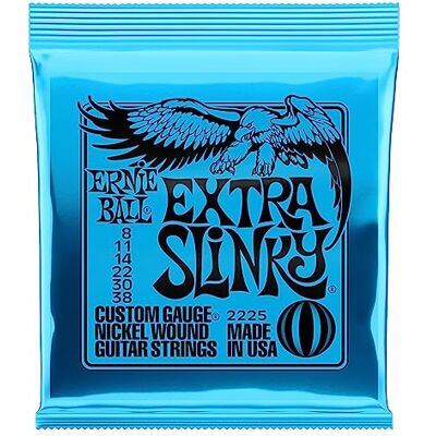 Ernie Ball Extra Slinky Vernikkelde snaren voor elektrische gitaar, 8-38 dikte Ernie Ball Extra Slinky Vernikkelde snaren voor elektrische gitaar, 8-38 dikte